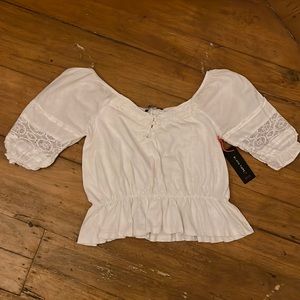 Black Tape Embroidered Top Sz XS